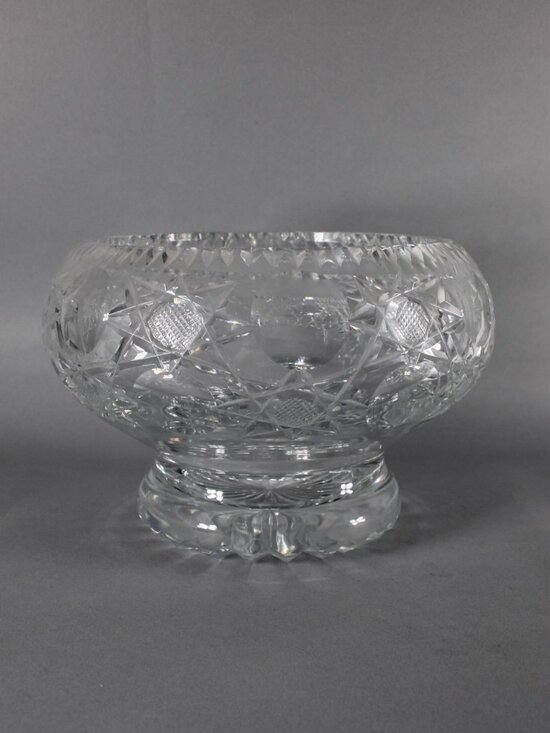 Brierly Bowl 8 x 7 Cut Crystal Footed Full Lead Hand Cut Bowl - Picture 1 of 12